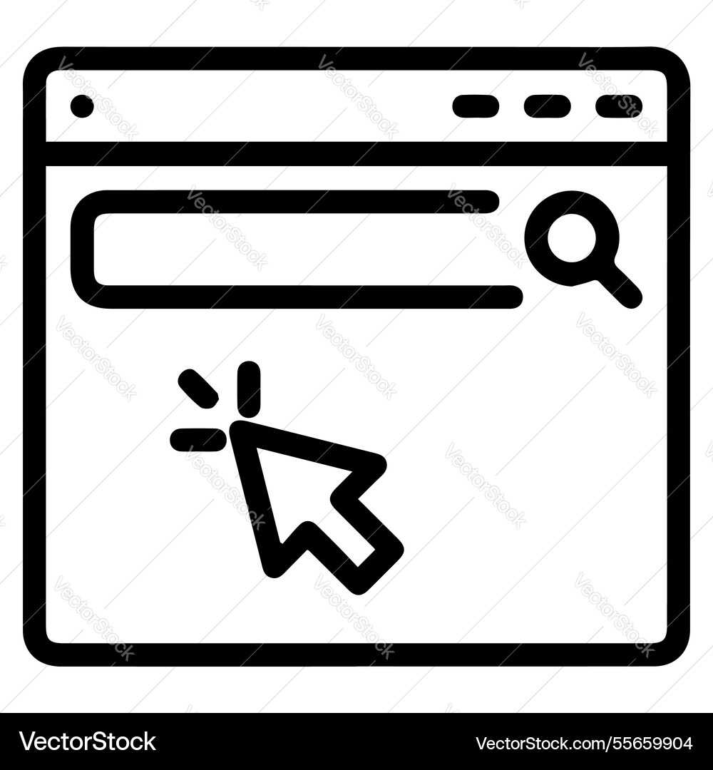 Click through rate line icon Click through rate line icon vector image