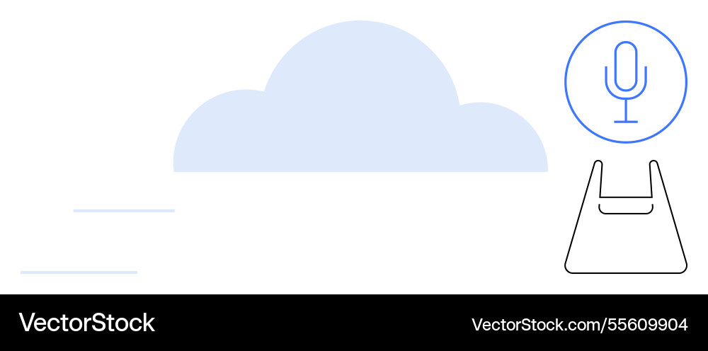 Cloud storage and voice command integration Cloud storage and voice command integration vector image