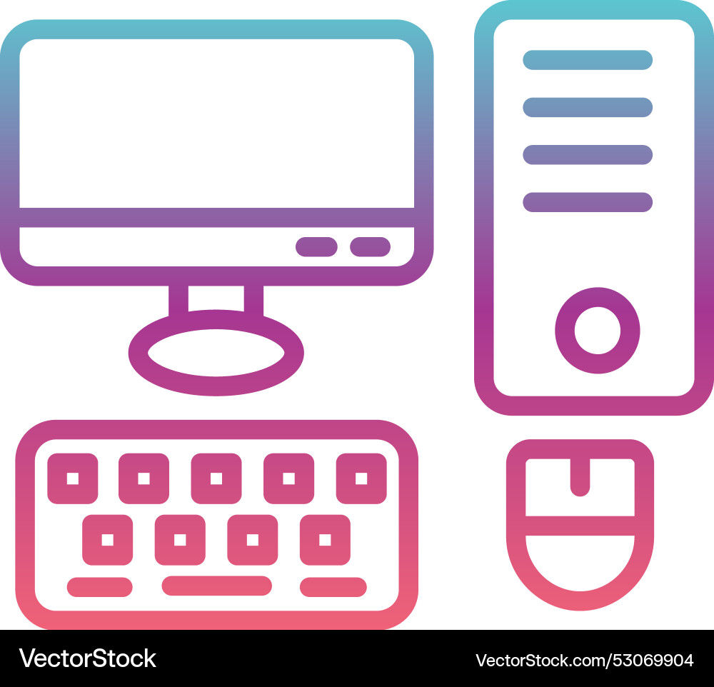 Computer line gradient design Vector Image