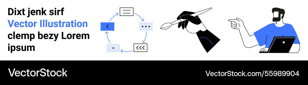 Creative process with design tools teamwork Creative process with design tools teamwork vector image