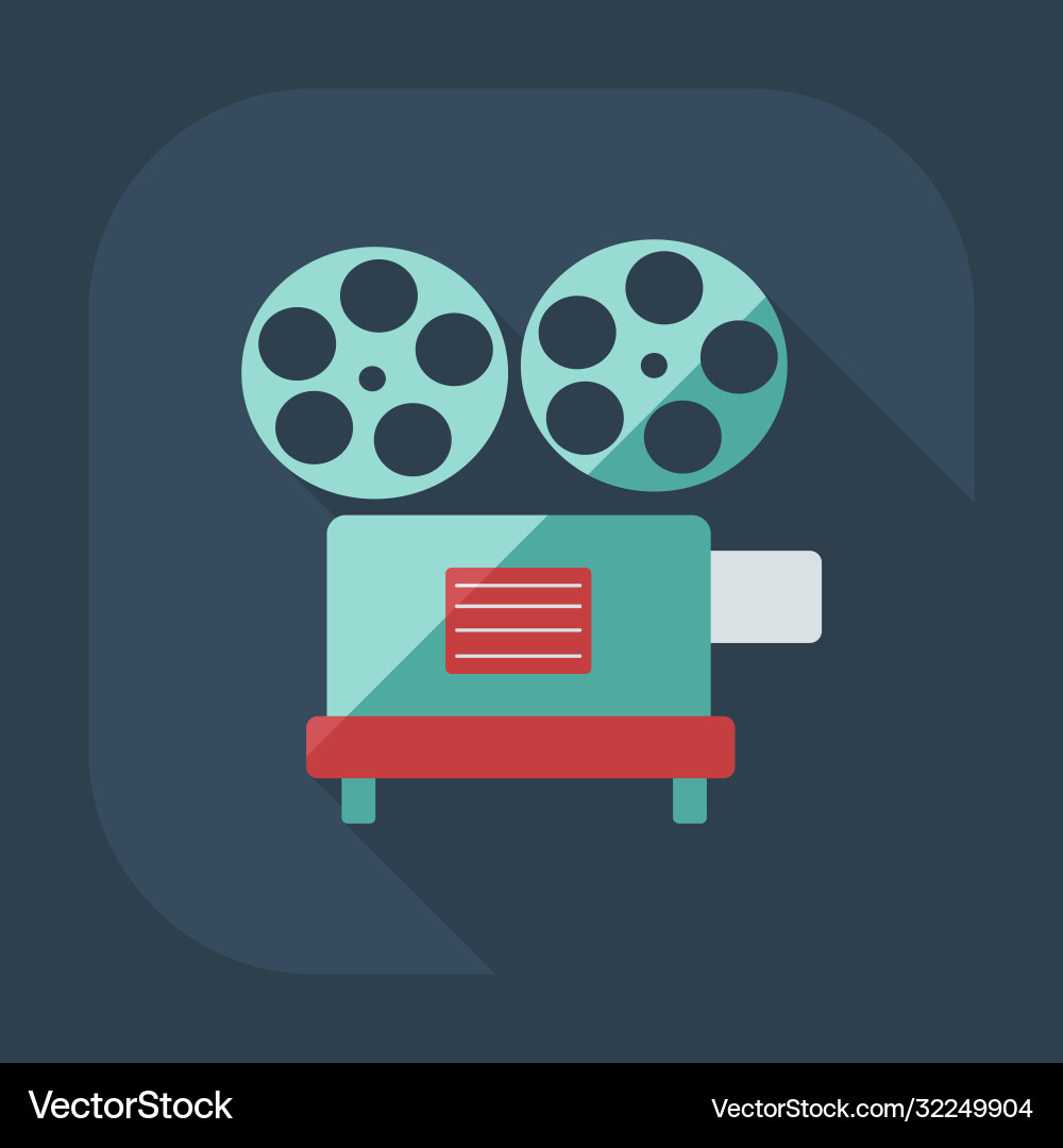 Flat modern design with shadow icon projector vector image