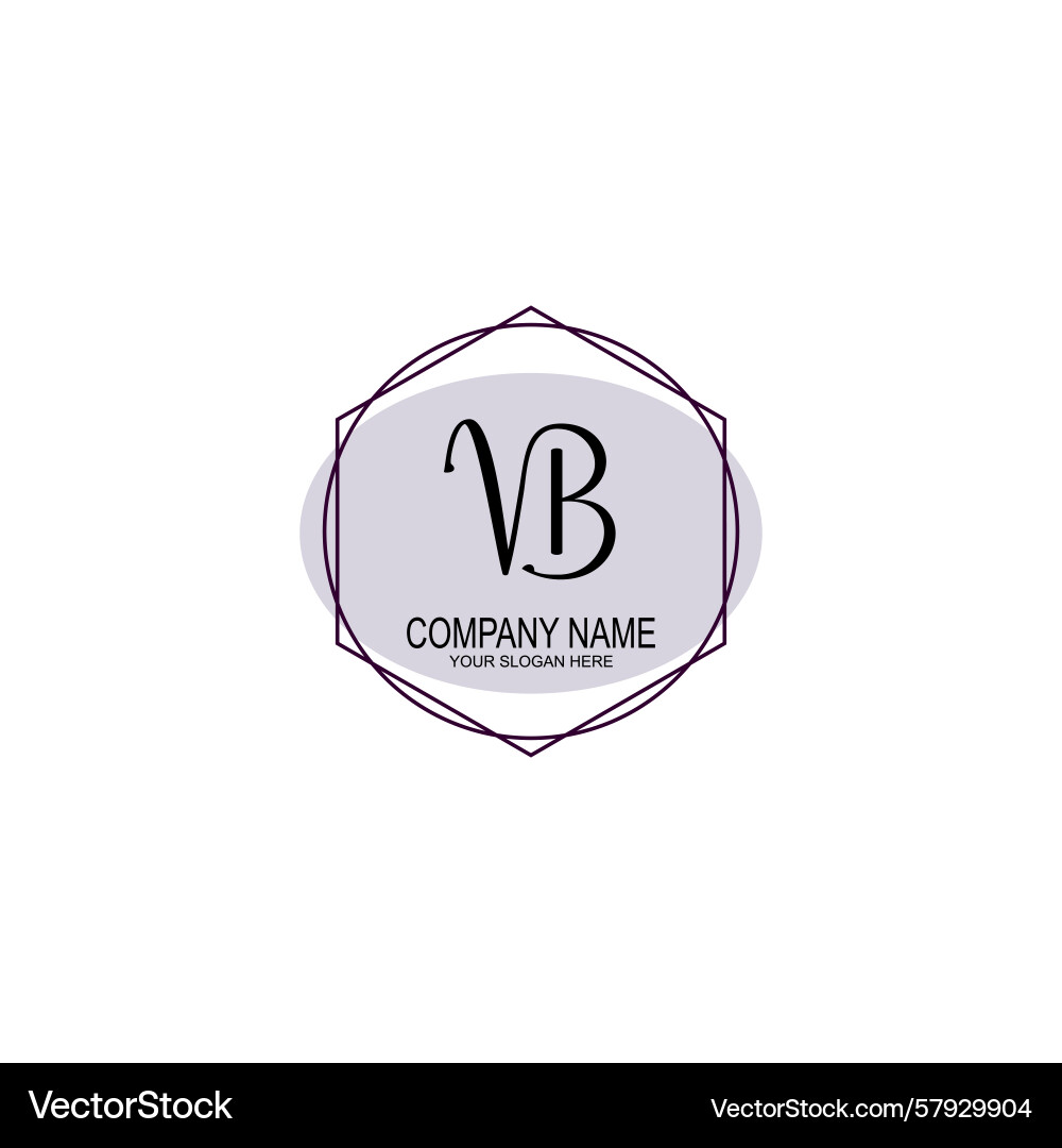 Handwriting logo concepts with initial vb Handwriting logo concepts with initial vb Vector Image