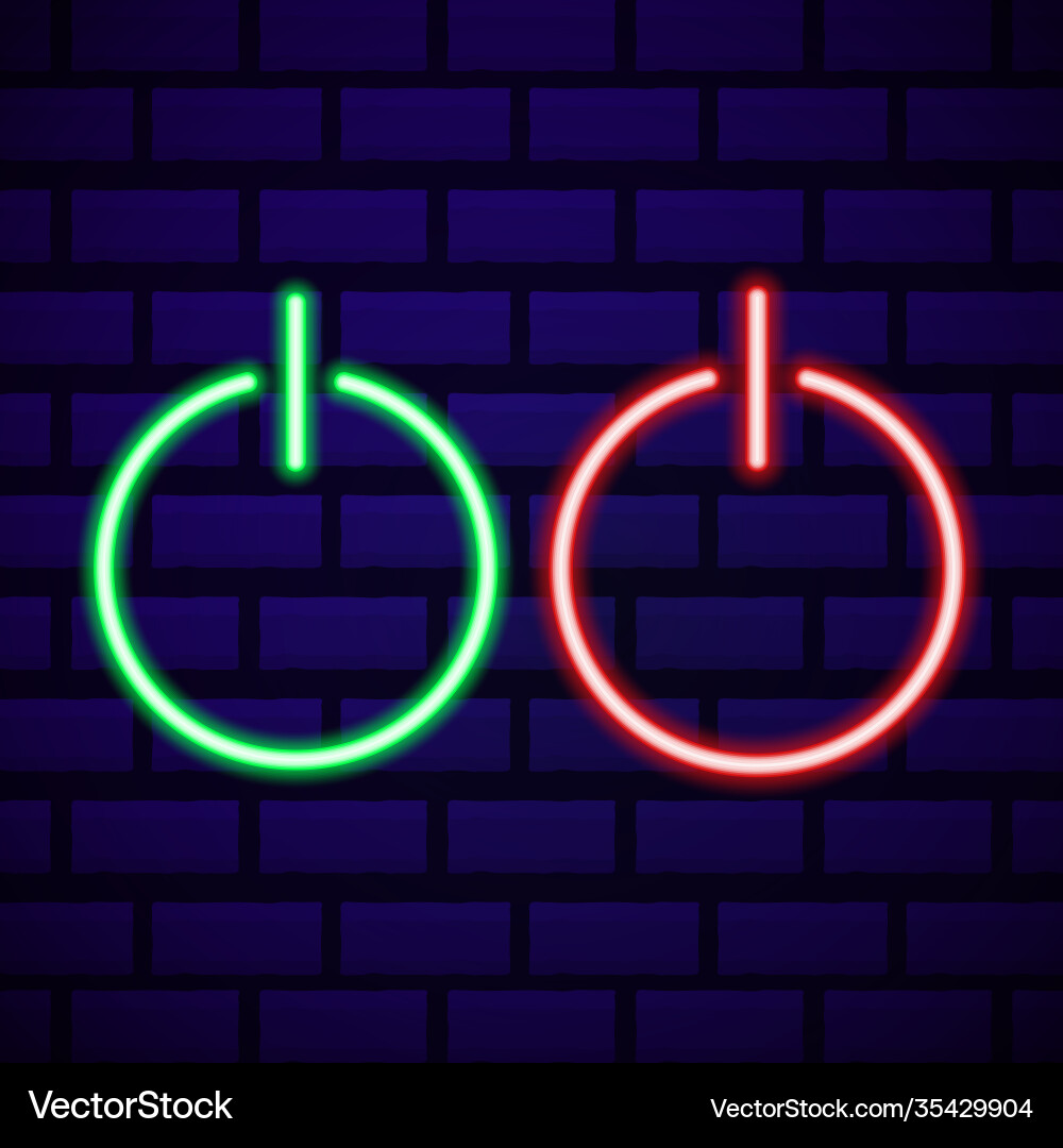 On and off lamp neon light toggle switch button On and off lamp neon light toggle switch button vector image