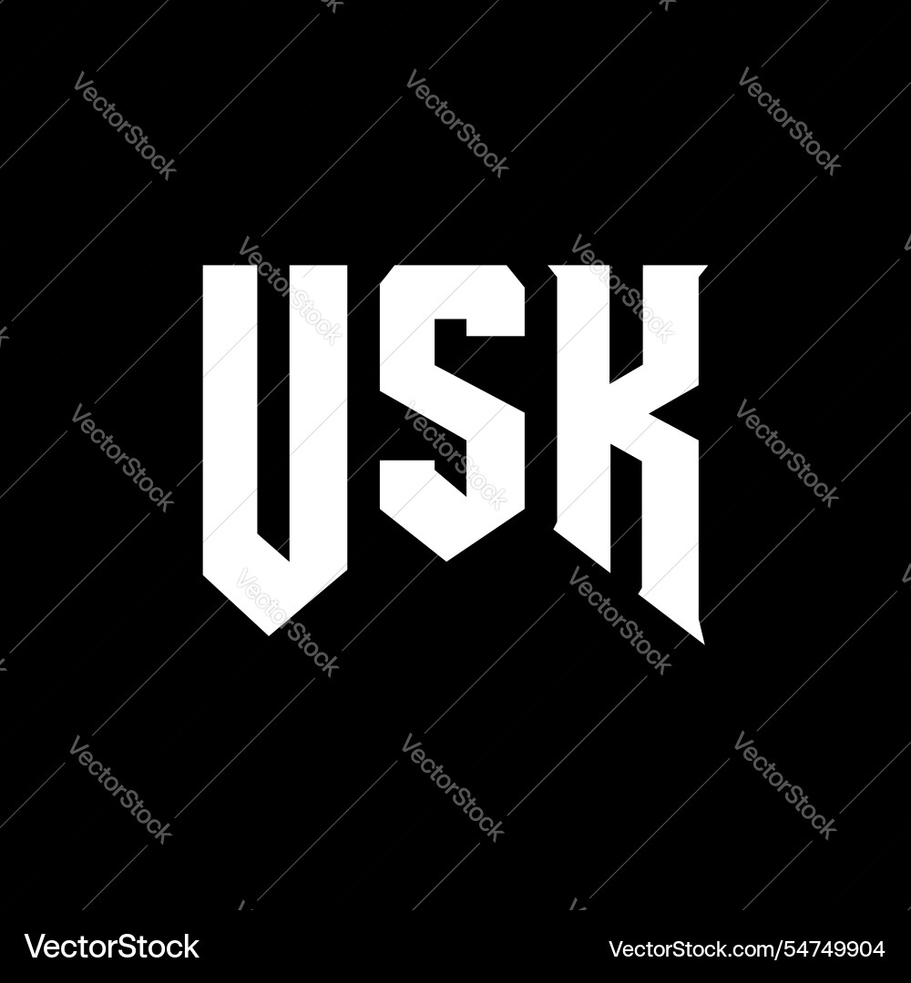 Usk letter logo design for technology company – Royalty-Free