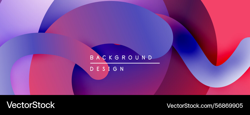 Abstract fluid shapes overlap creating vibrant vector image