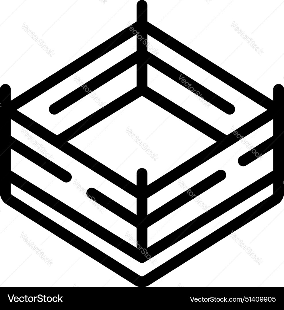 Black and white line art of a 3d hexagonal shape Black and white line art of a 3d hexagonal shape vector image