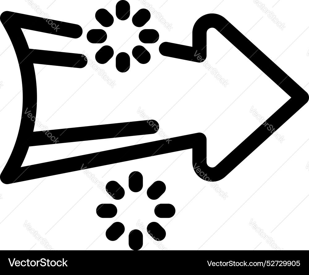 Black arrow moving forward with speed showing fast Vector Image