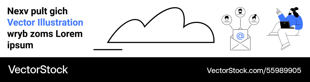 Cloud-based email networking with remote Cloud-based email networking with remote vector image