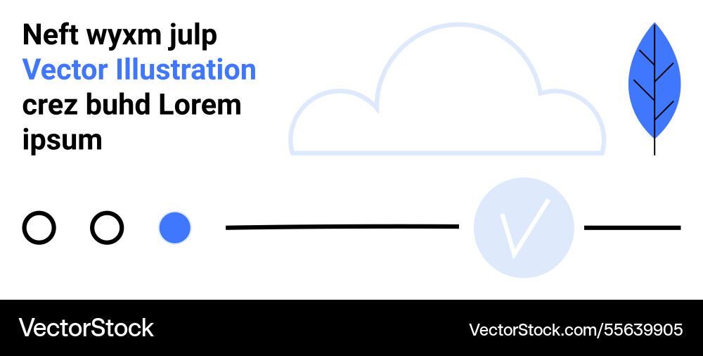 Cloud with blue leaf checkmark and text elements Cloud with blue leaf checkmark and text elements vector image