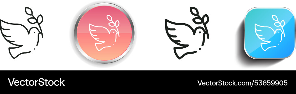 Dove icon thin linear regular and button style vector image