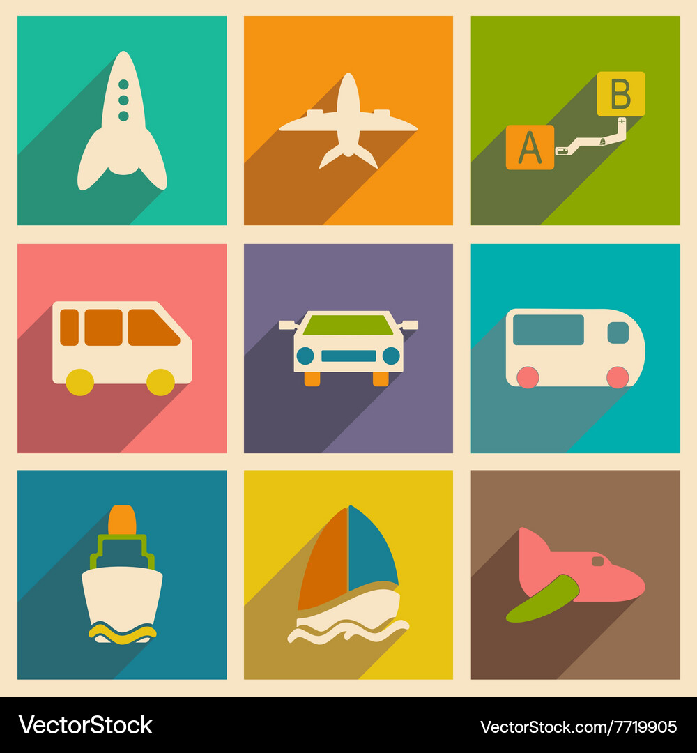 Flat with shadow concept and mobile application Vector Image