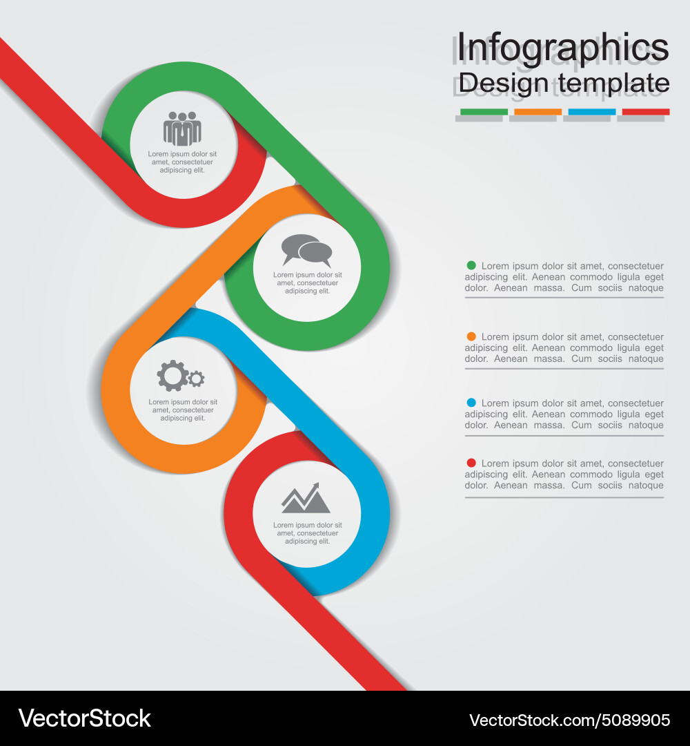Infographic report template with lines and icons vector image