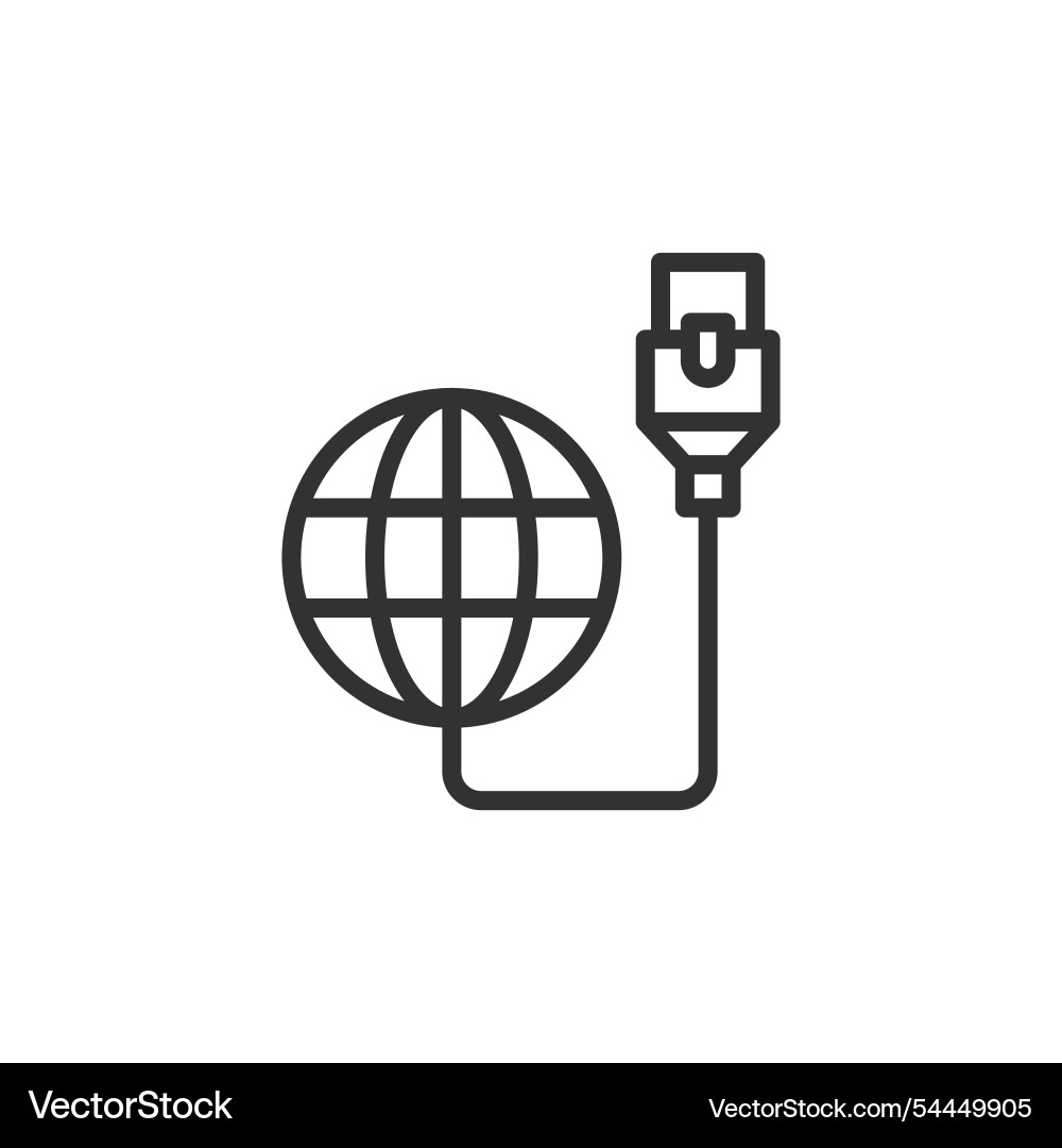 Internet cord icon in line design Internet cord icon in line design Vector Image