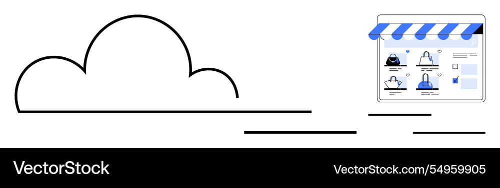 Online store on cloud computing platform Vector Image