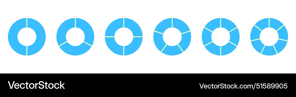Pie chart with different segments in a circular Vector Image