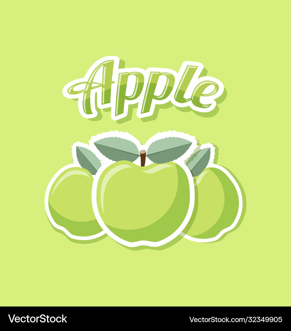 Retro apples with title on green background Retro apples with title on green background vector image