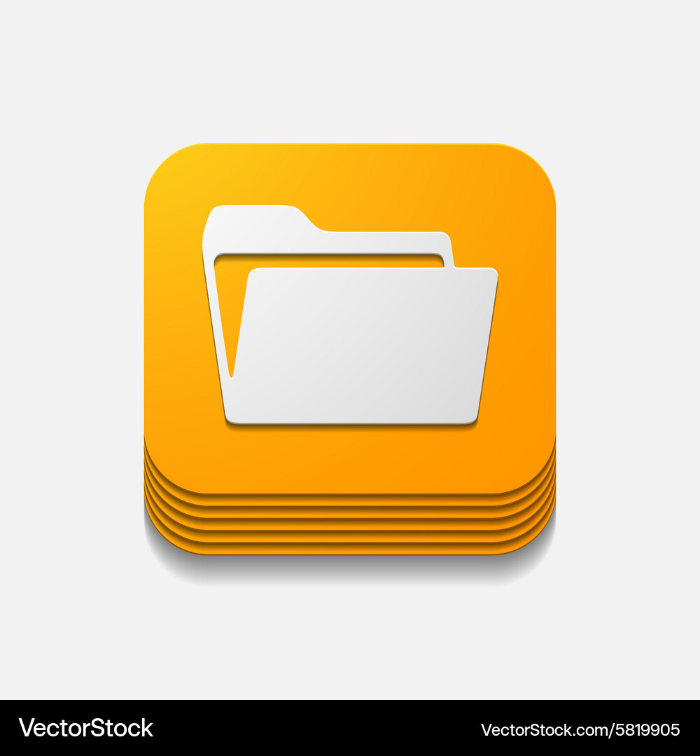 Square button folder Vector Image
