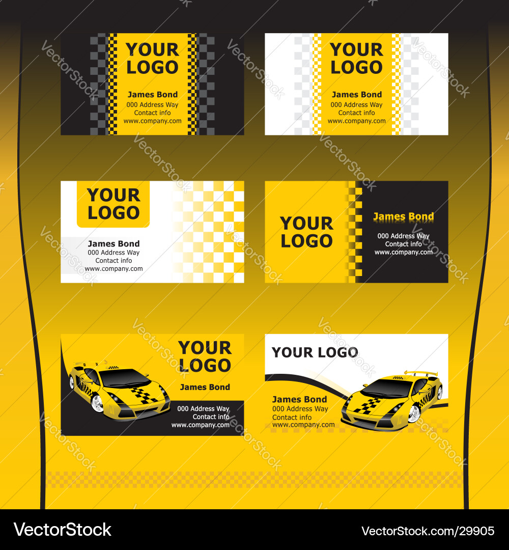 Taxi Business Card Templates Vector Image