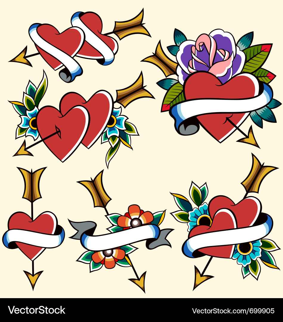 Vintage Heart Tattoo vector image