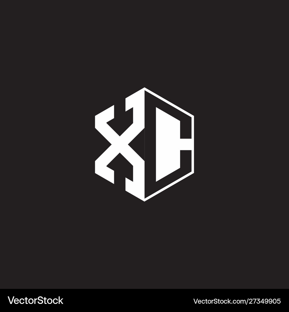 Xc Logo Monogramm Sechskant mit schwarzem Hintergrund Xc Logo Monogramm Sechskant mit schwarzem Hintergrund vektorbild