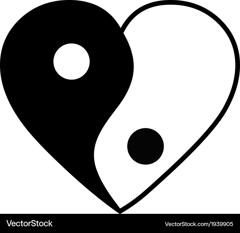 Yn Yang Heart Ron On Patch Black And Whte Heart Applqué - Etsy - Foto 7