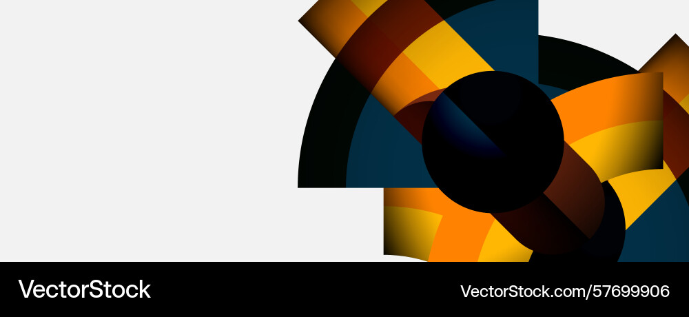 Abstract design features overlapping curved Vector Image