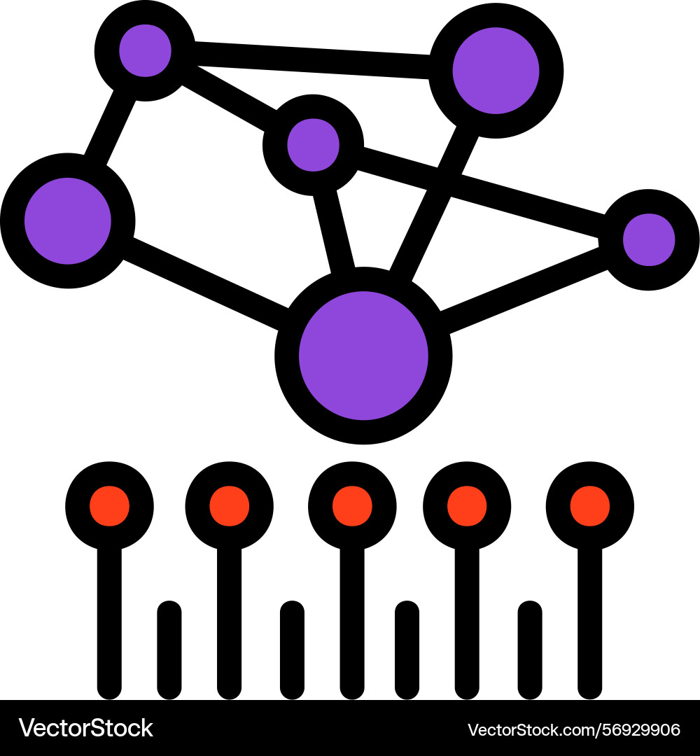 Bioinformatics line filled style icon design vector image