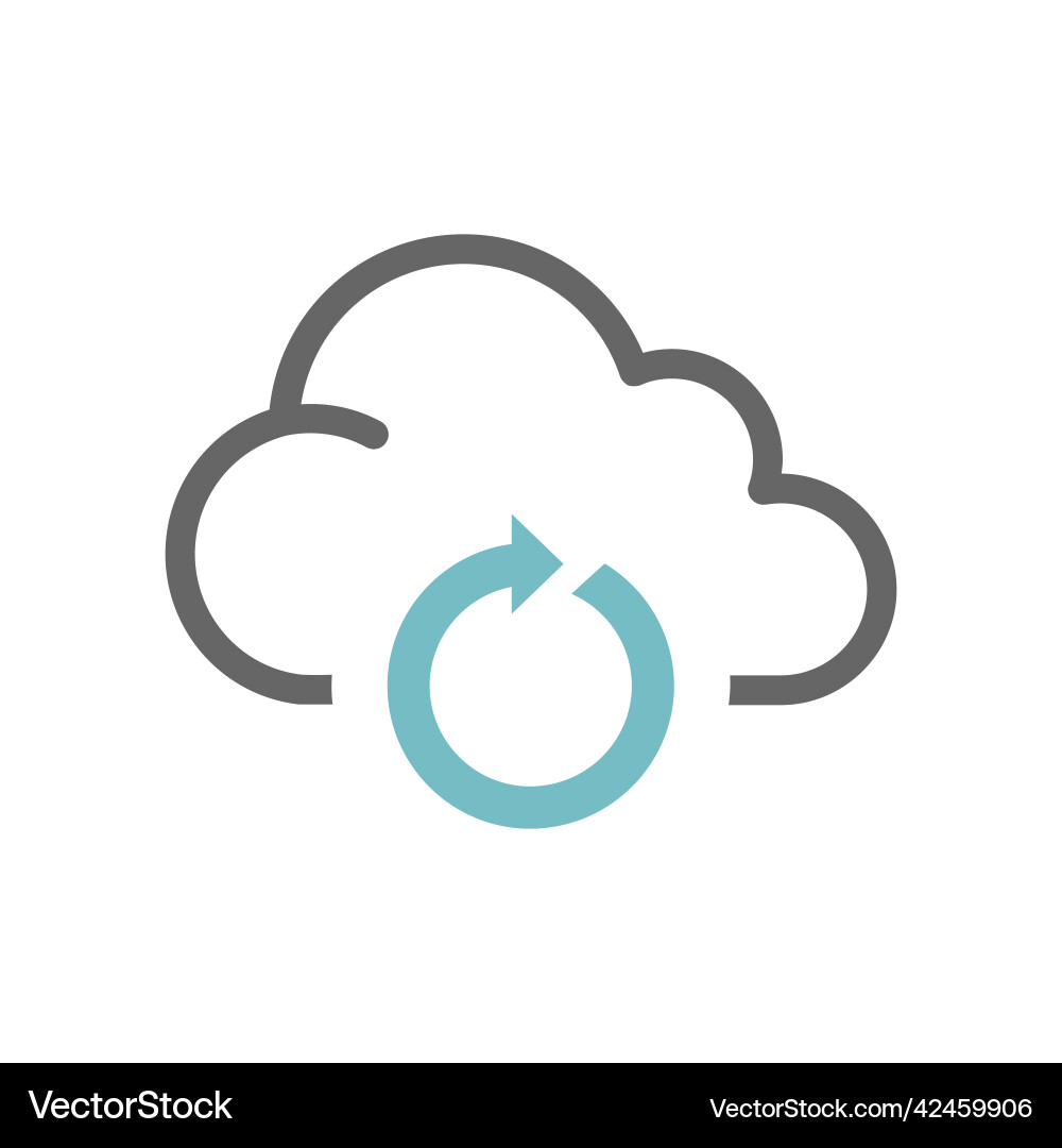 Cloud and loop arrow circle icon vector image