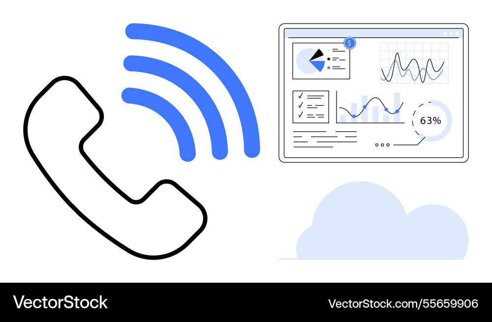Communication and data analytics with cloud Communication and data analytics with cloud vector image
