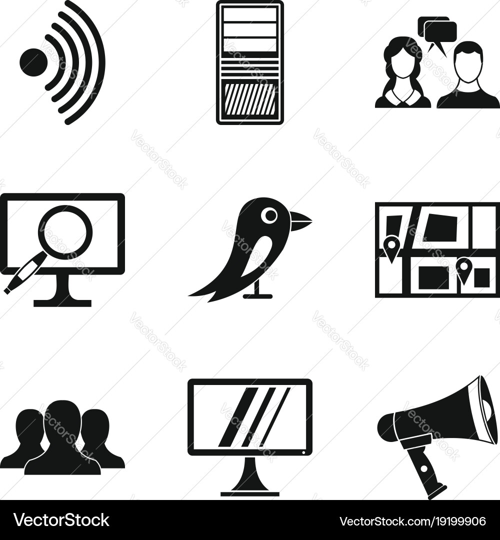 Communication icons set simple style Vector Image