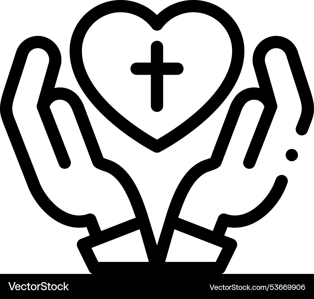 Faith icon thin linear style design isolated Faith icon thin linear style design isolated vector image