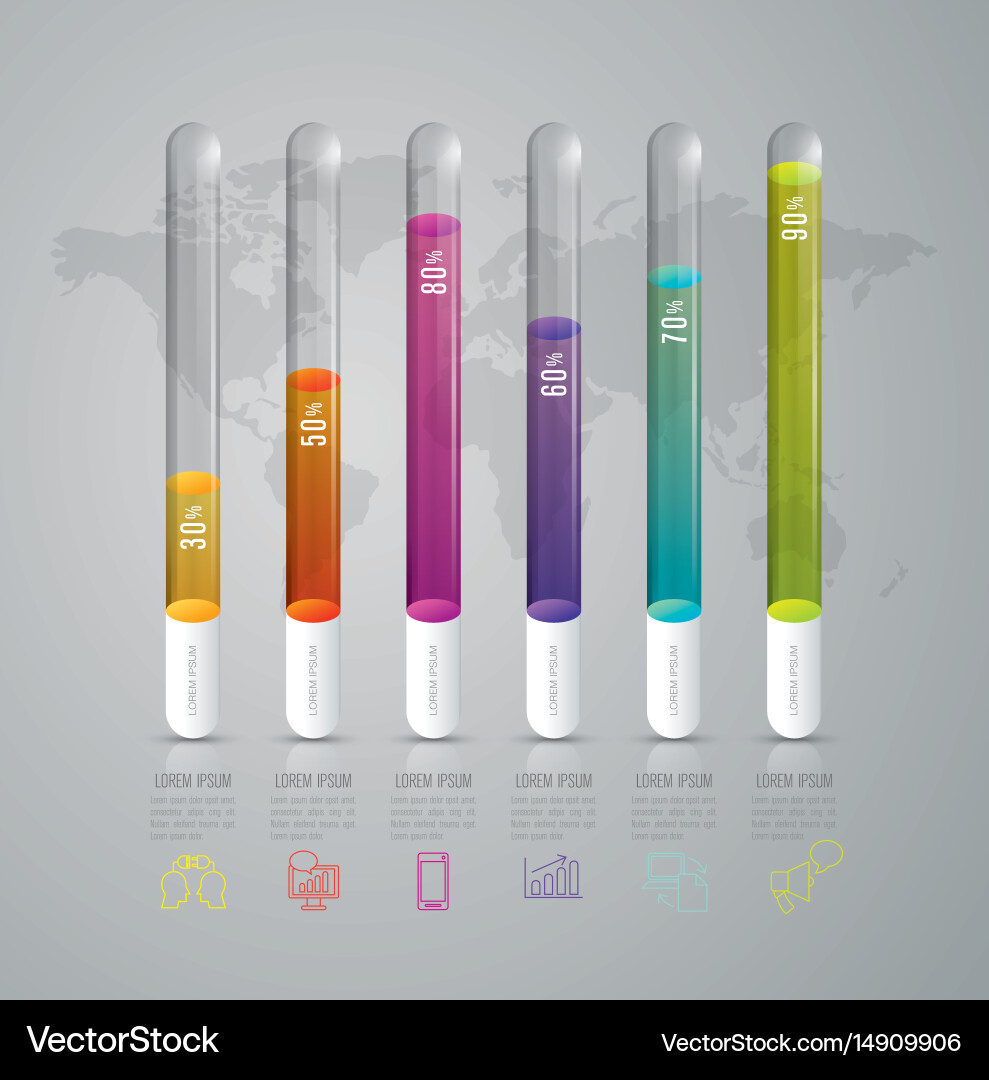 Graph design with 6 options vector image