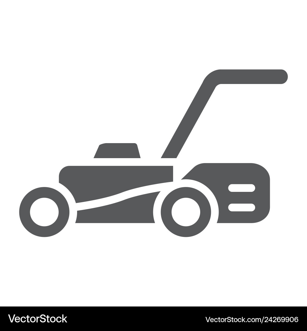 Lawn mover glyph icon equipment and garden vector image