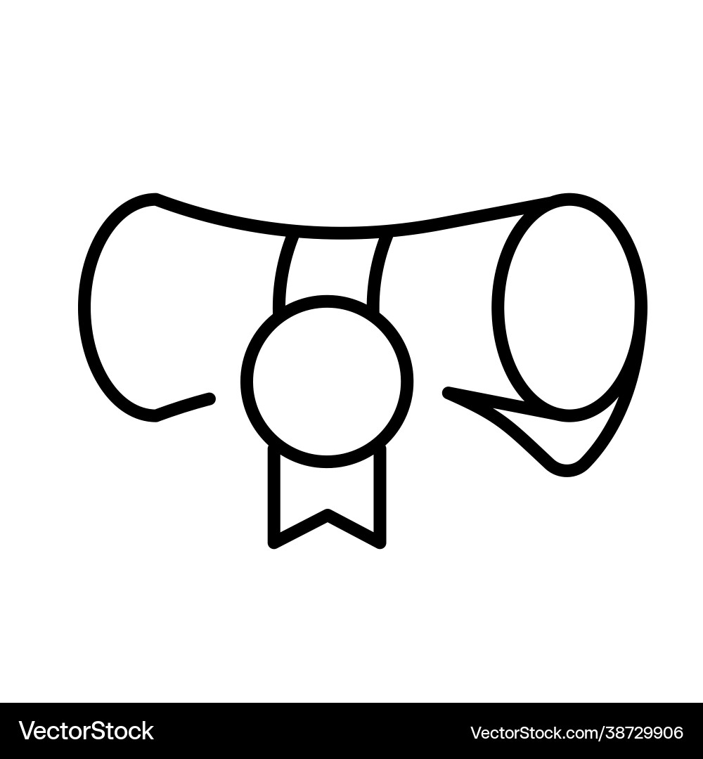 Linear simple scroll diploma icon Linear simple scroll diploma icon vector image