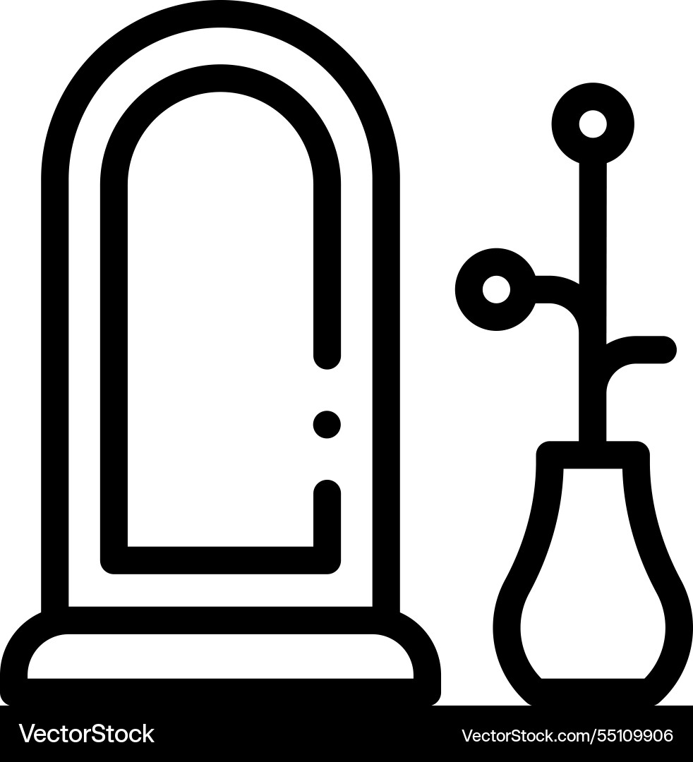 Mirror icon thin linear style design isolated Mirror icon thin linear style design isolated vector image
