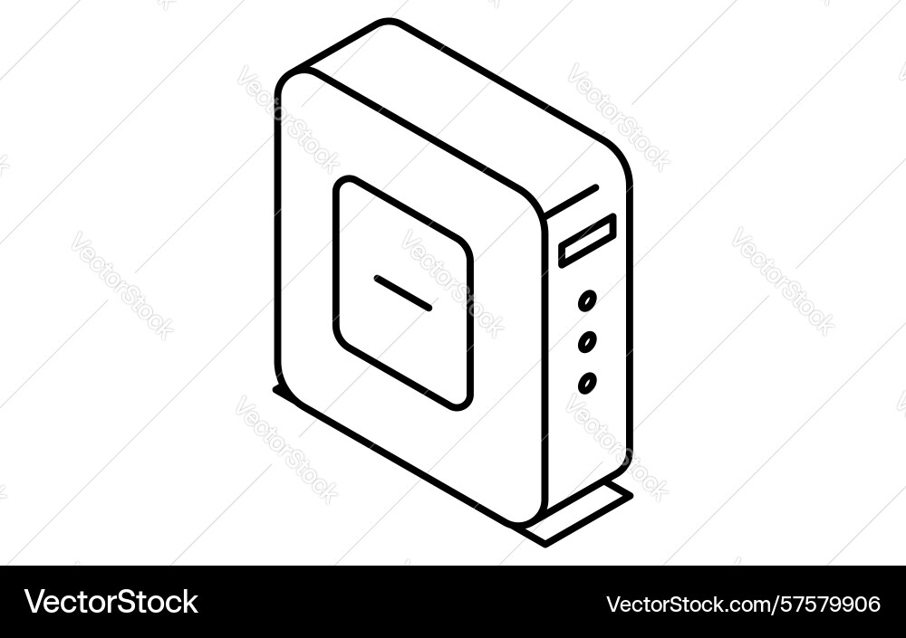 Network router isometric line icon with wireless Vector Image