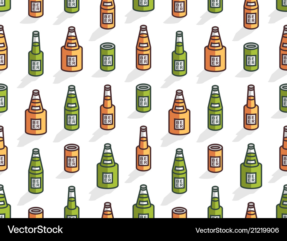 Seamless pattern with isometric beer bottles Seamless pattern with isometric beer bottles vector image