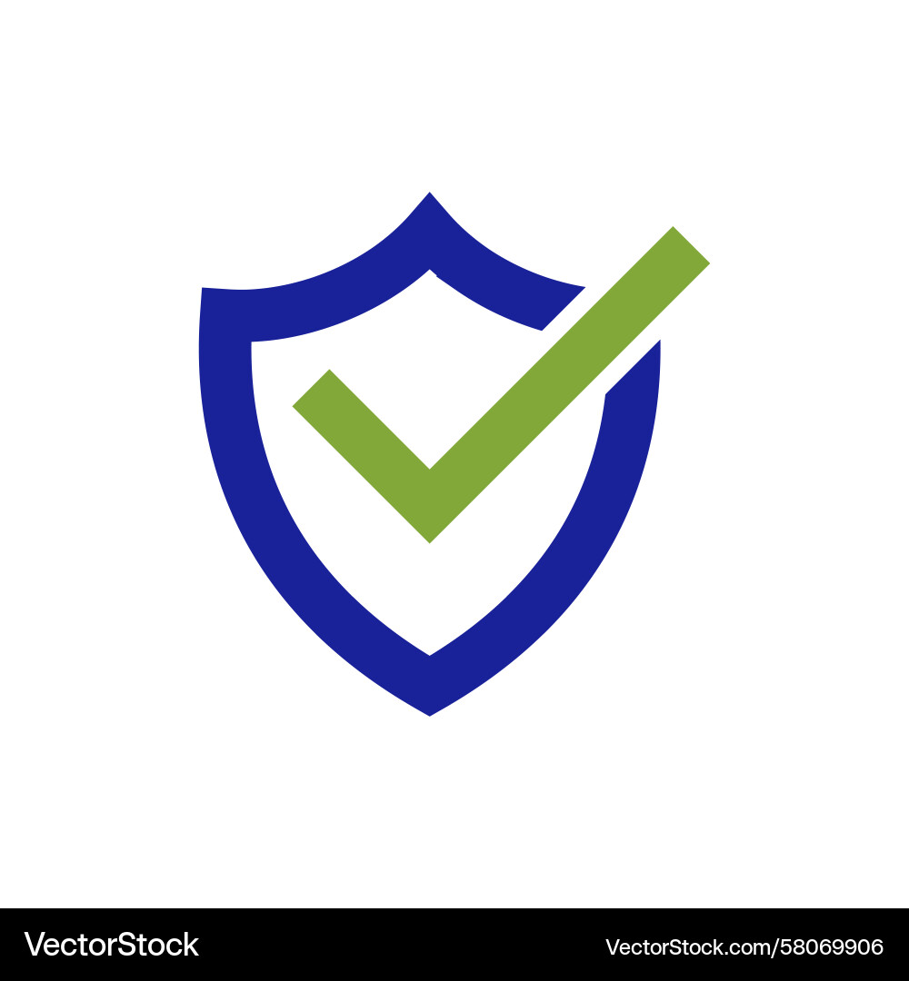 Shield Check Mark List Icon Vector Image