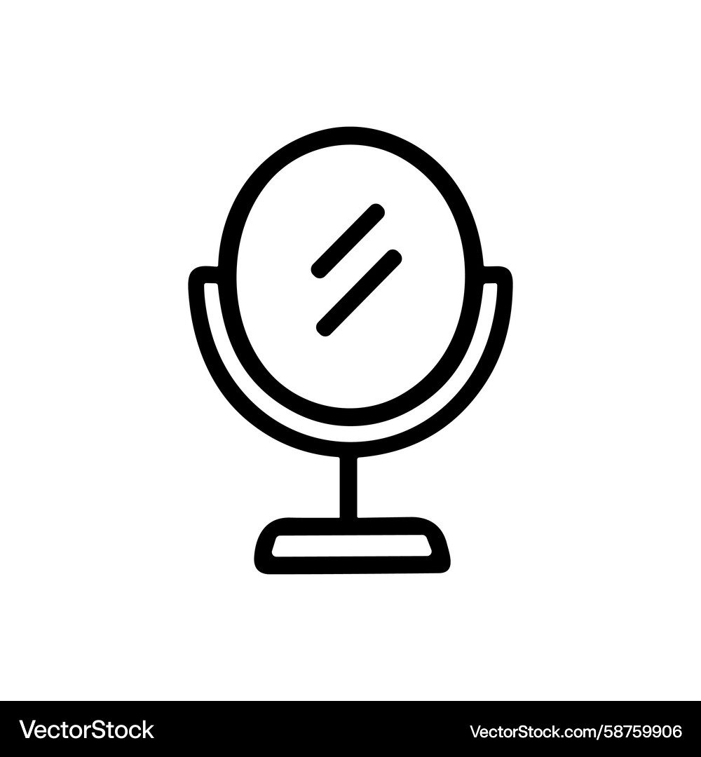 Standing Mirror with Reflection Vector Image