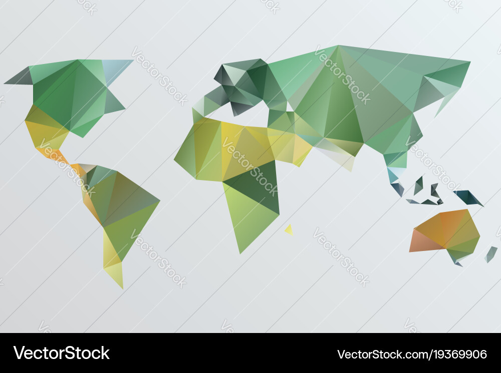 Stylized Triangular World Map Vector Image