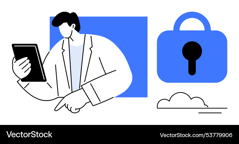 Technology and data security representation Technology and data security representation vector image