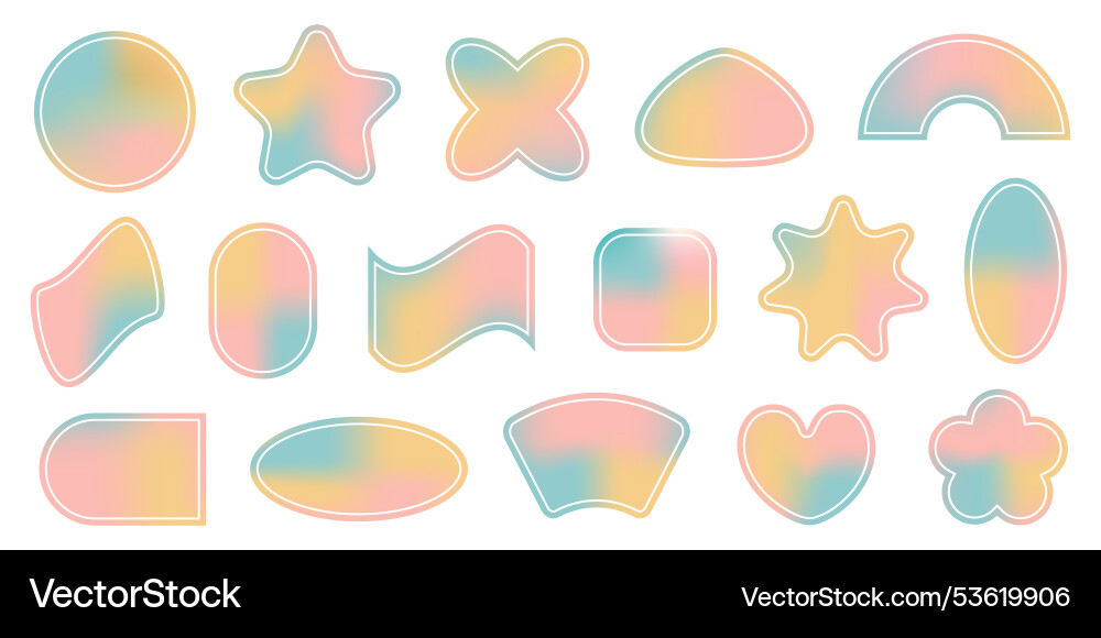 Y2k retro elements set of various geometric forms Y2k retro elements set of various geometric forms vector image