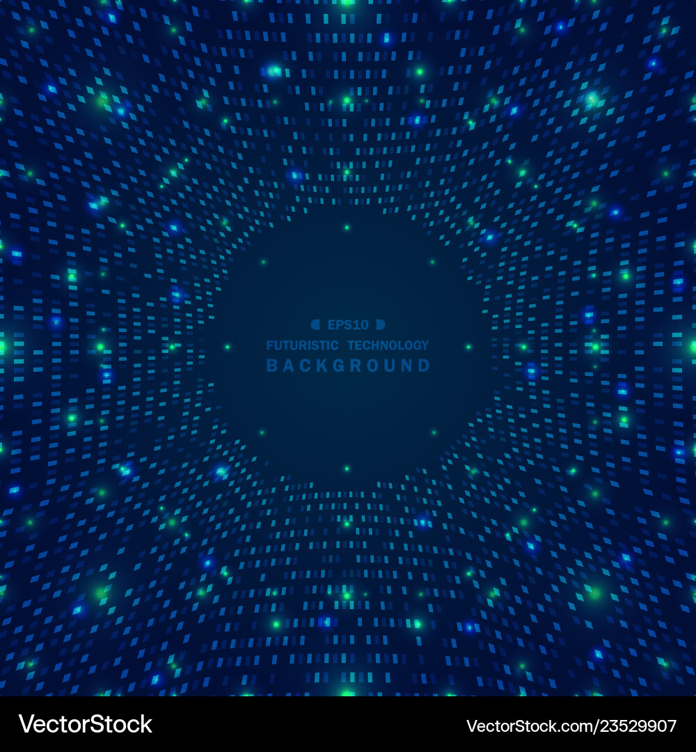 Abstract big data of blue square pattern grid vector image