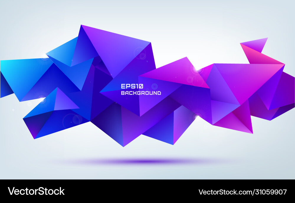 Abstract geometric 3d facet shape isolated Abstract geometric 3d facet shape isolated Vector Image