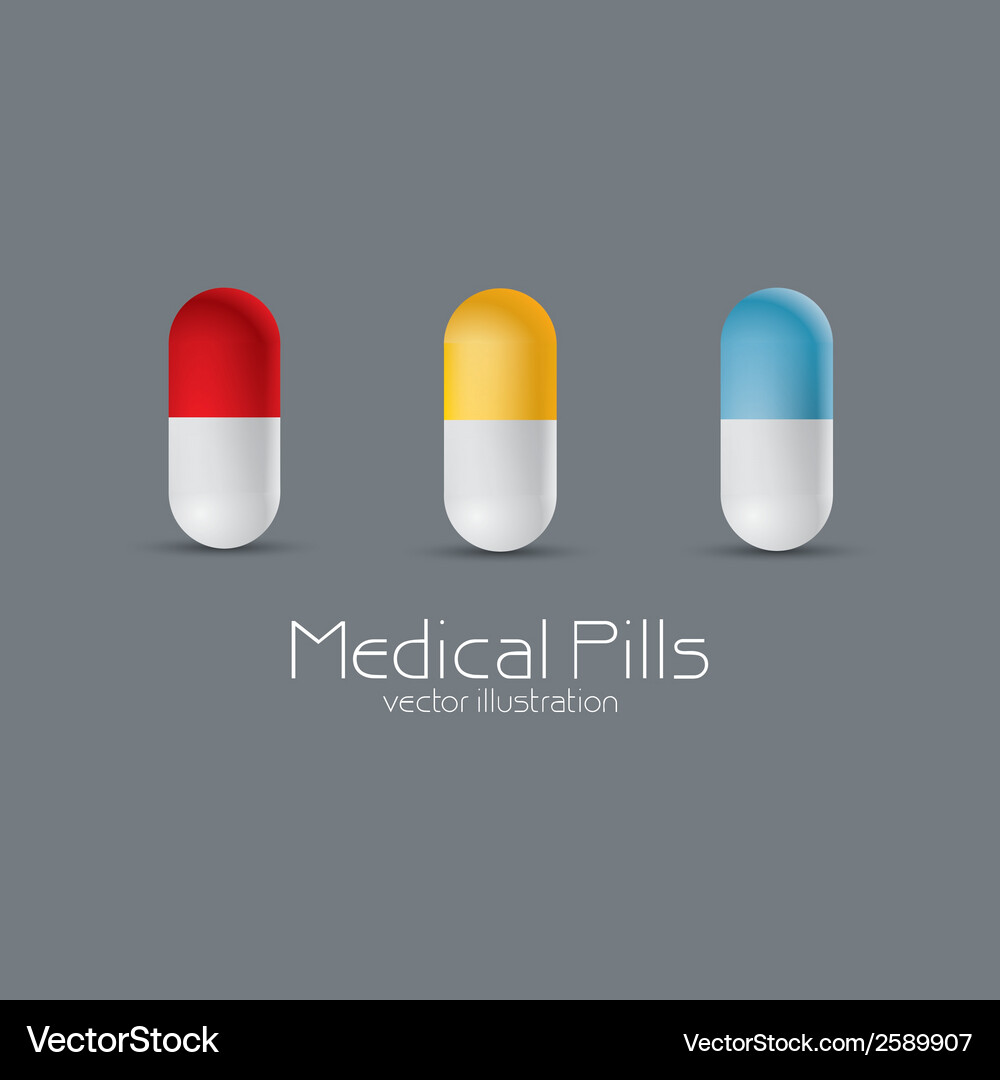 Abstract medical objects on a gray background Vector Image
