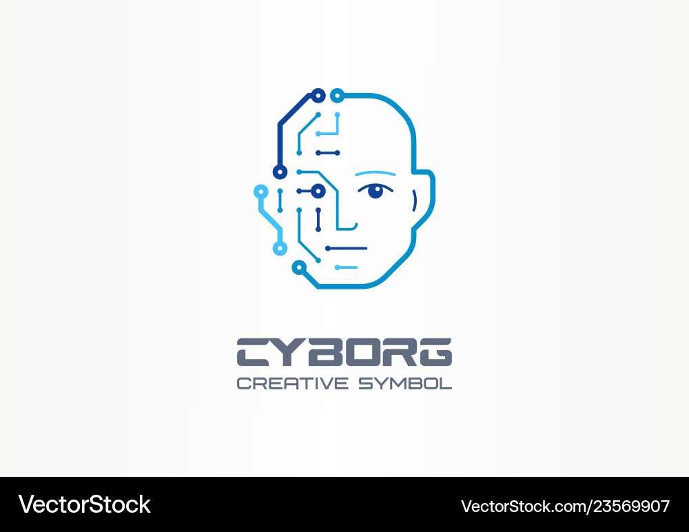 AI Robot Circuit Brain Tech vector image