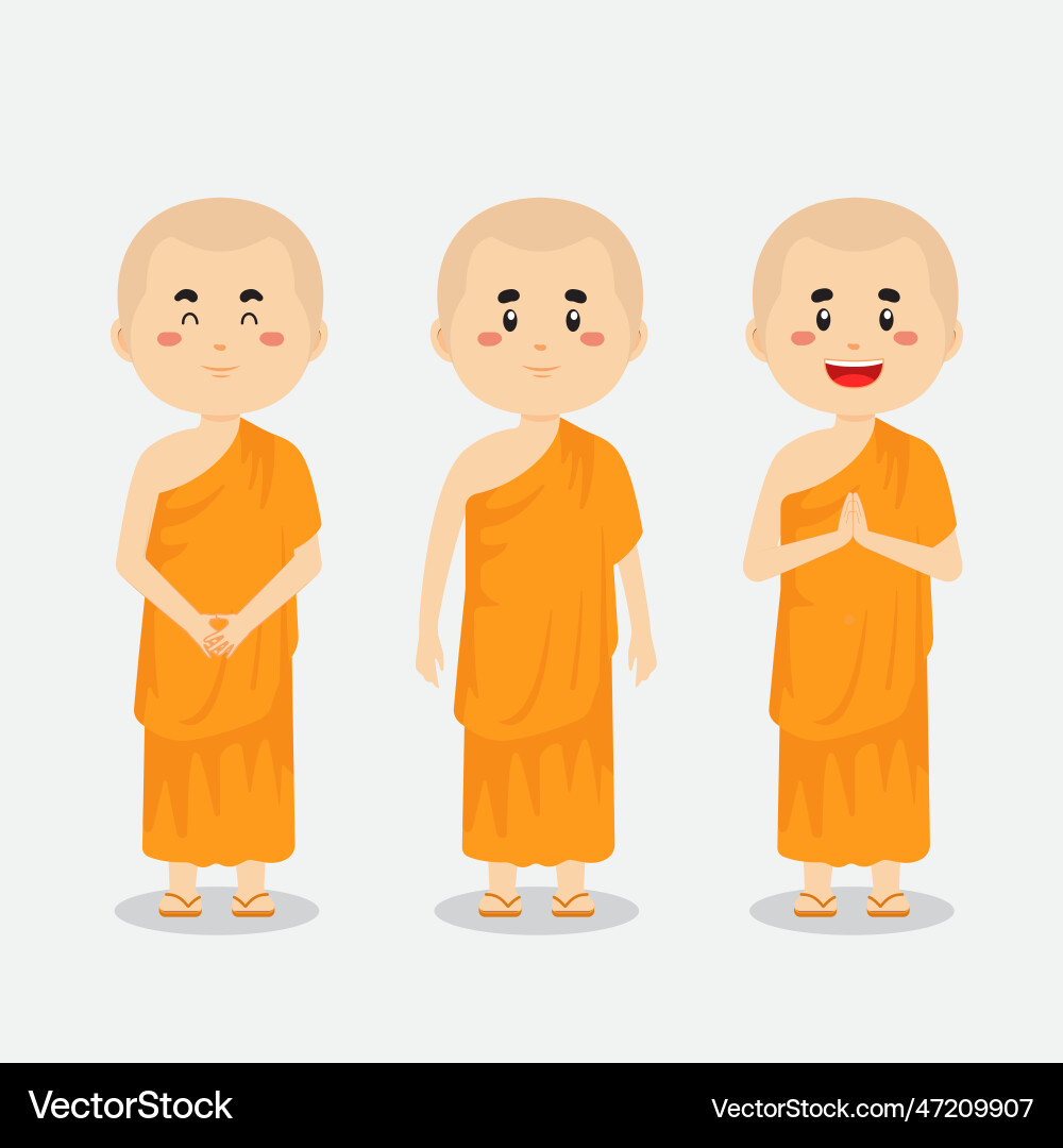 Budha character with various expression vector image