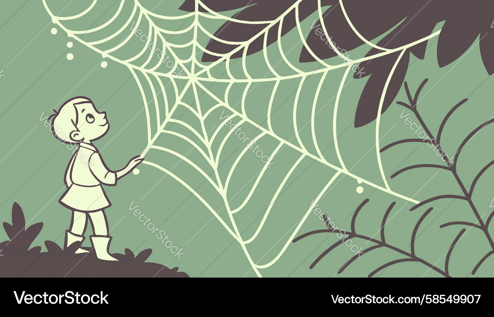 Elegant Spider Web Motif Vector Image