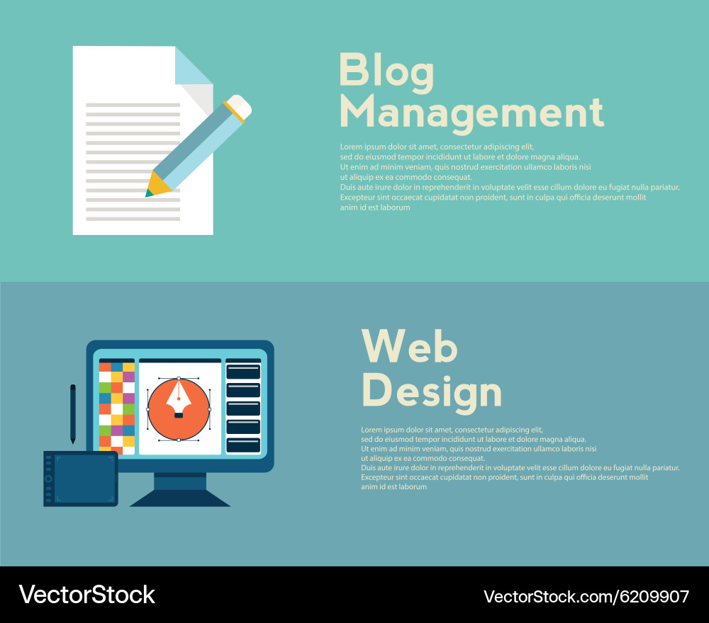 Flat design concepts for web graphic vector image