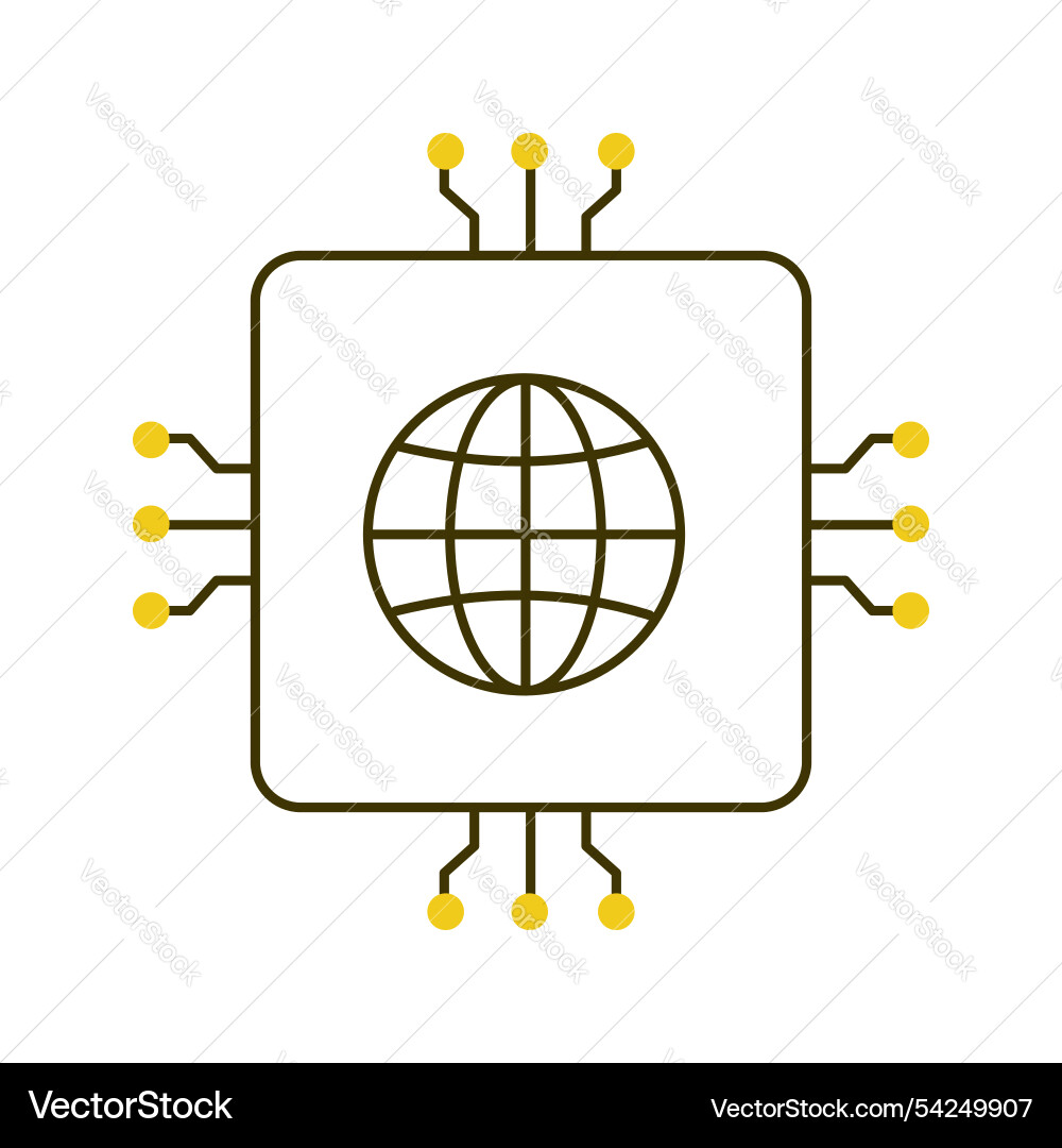 Global ai network and connectivity systems icon Vector Image
